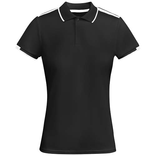 Polo de sport Femme personnalisé Tamil ROLY noir / blanc